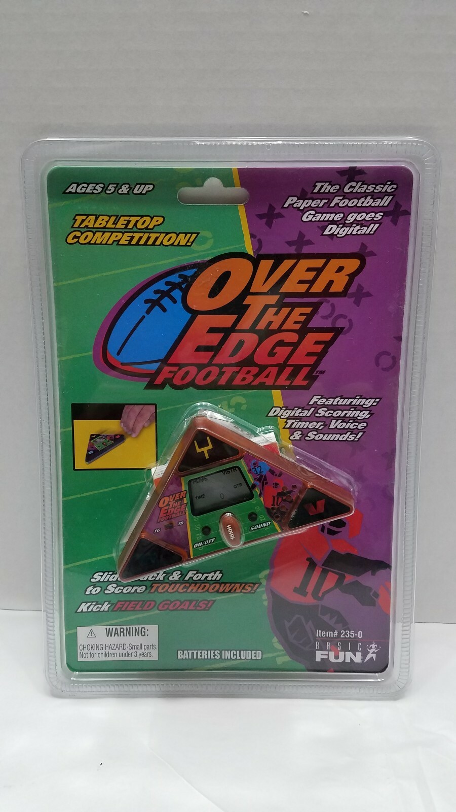 Vintage Electronic Handheld Game: Over the Edge Football (Brand New & Sealed)