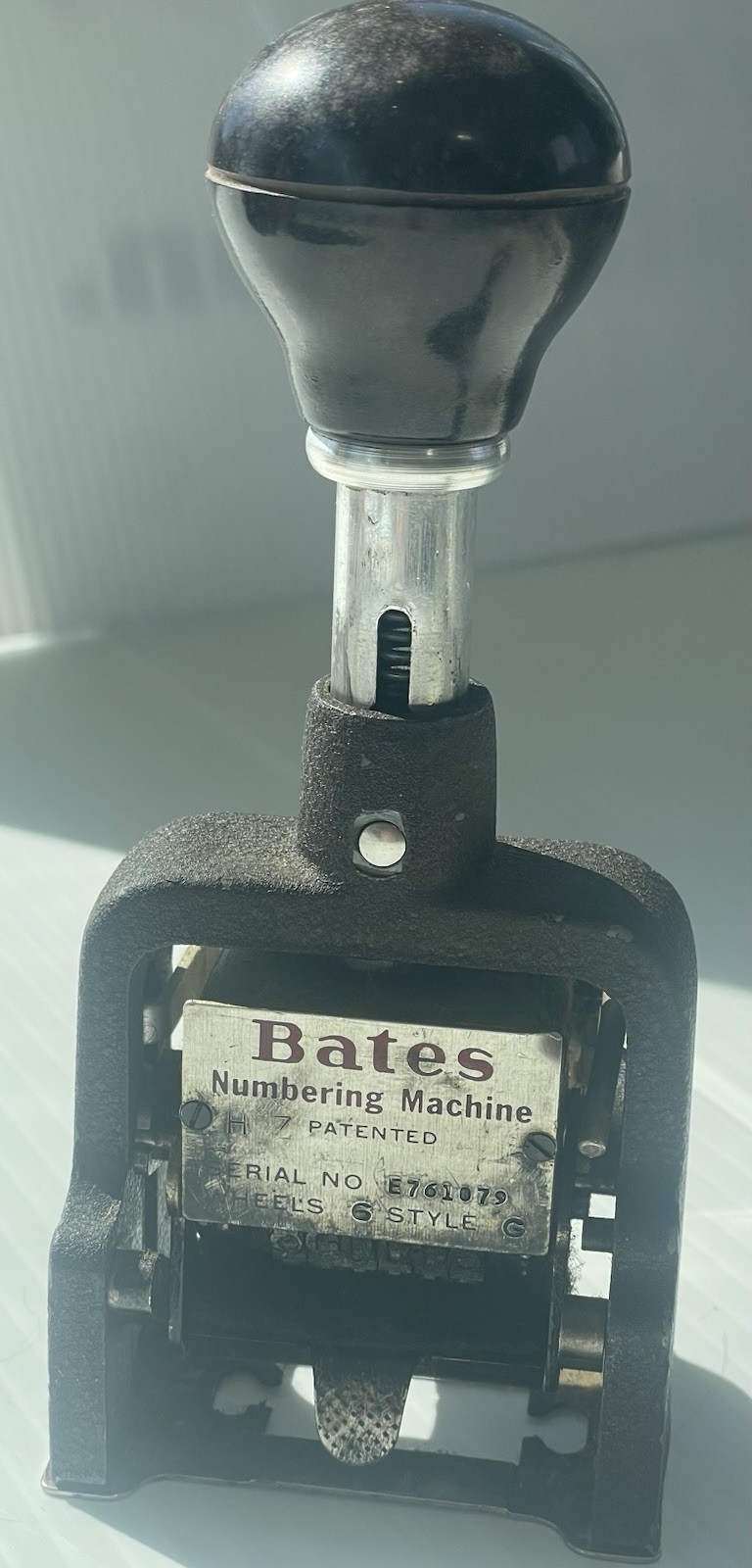 Bates Numbering Machine Circa 1930s