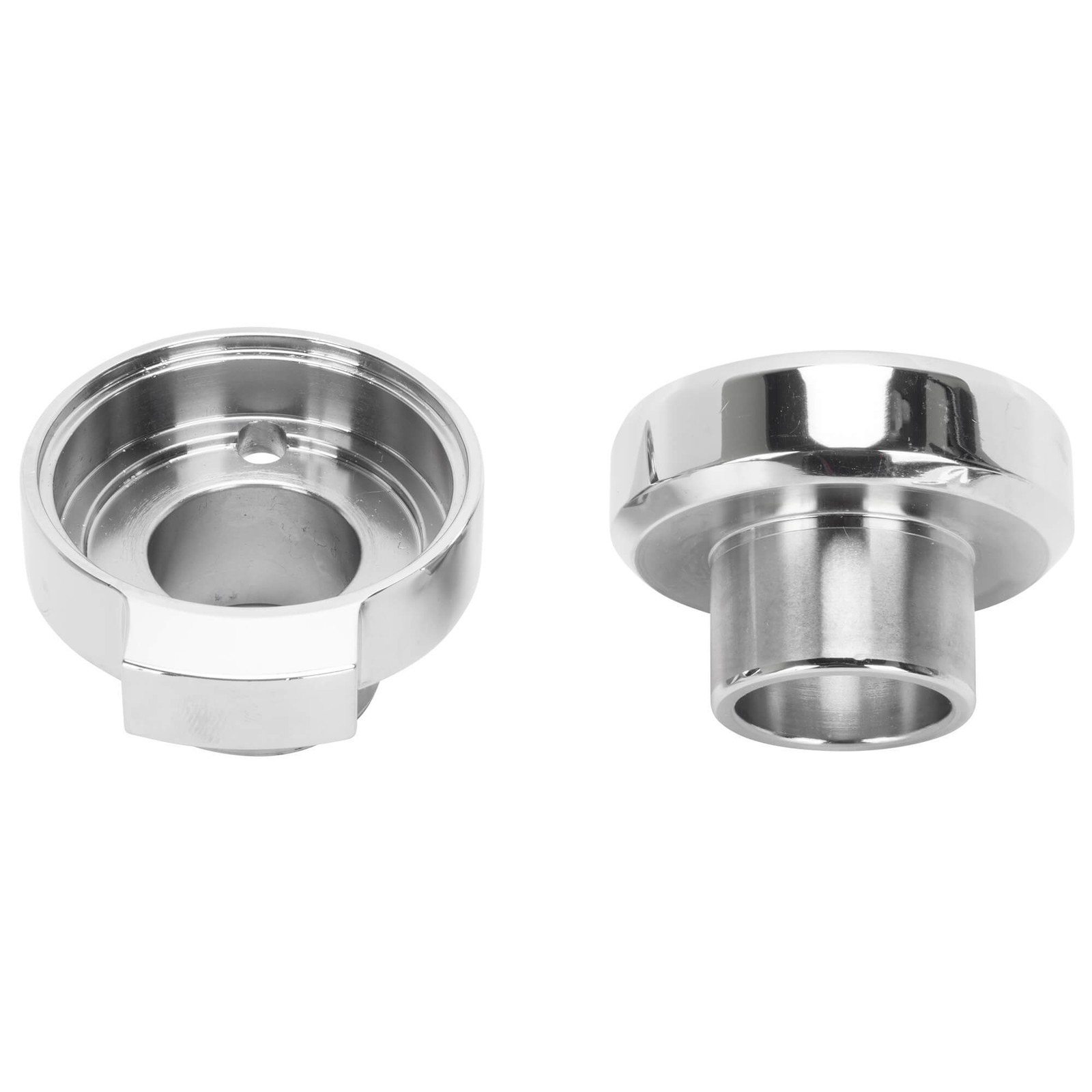 Cycle Standard Chrome Fork Neck Cup Kit with Fork Stops for 1949-1987 Harley-Dav