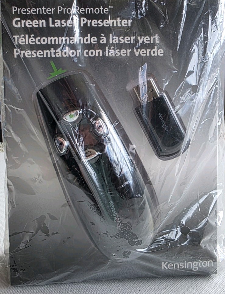 Kensington Presenter Pro Remote Control Black Wireless Ergonomic w/ Green Laser