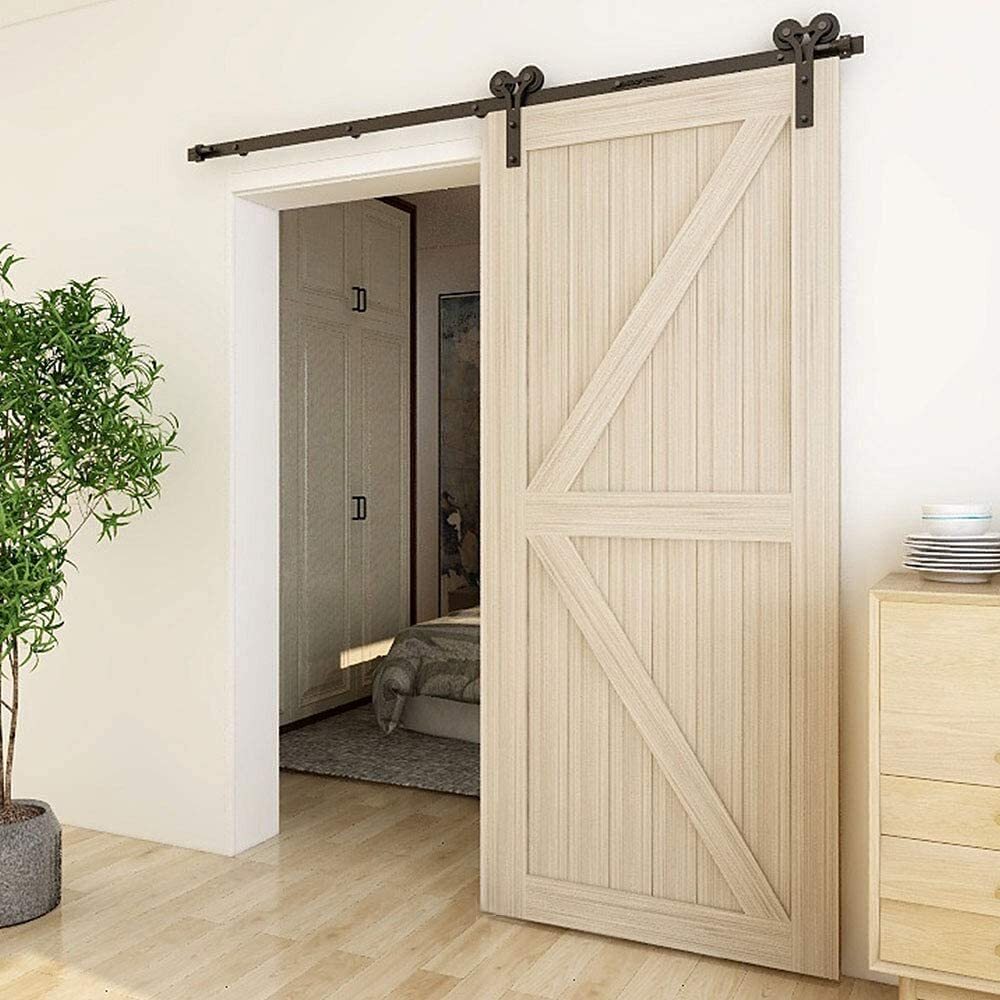 4-20FT Rustic Sliding Barn Wood Door Hardware Track Kit For Single/Double Doors