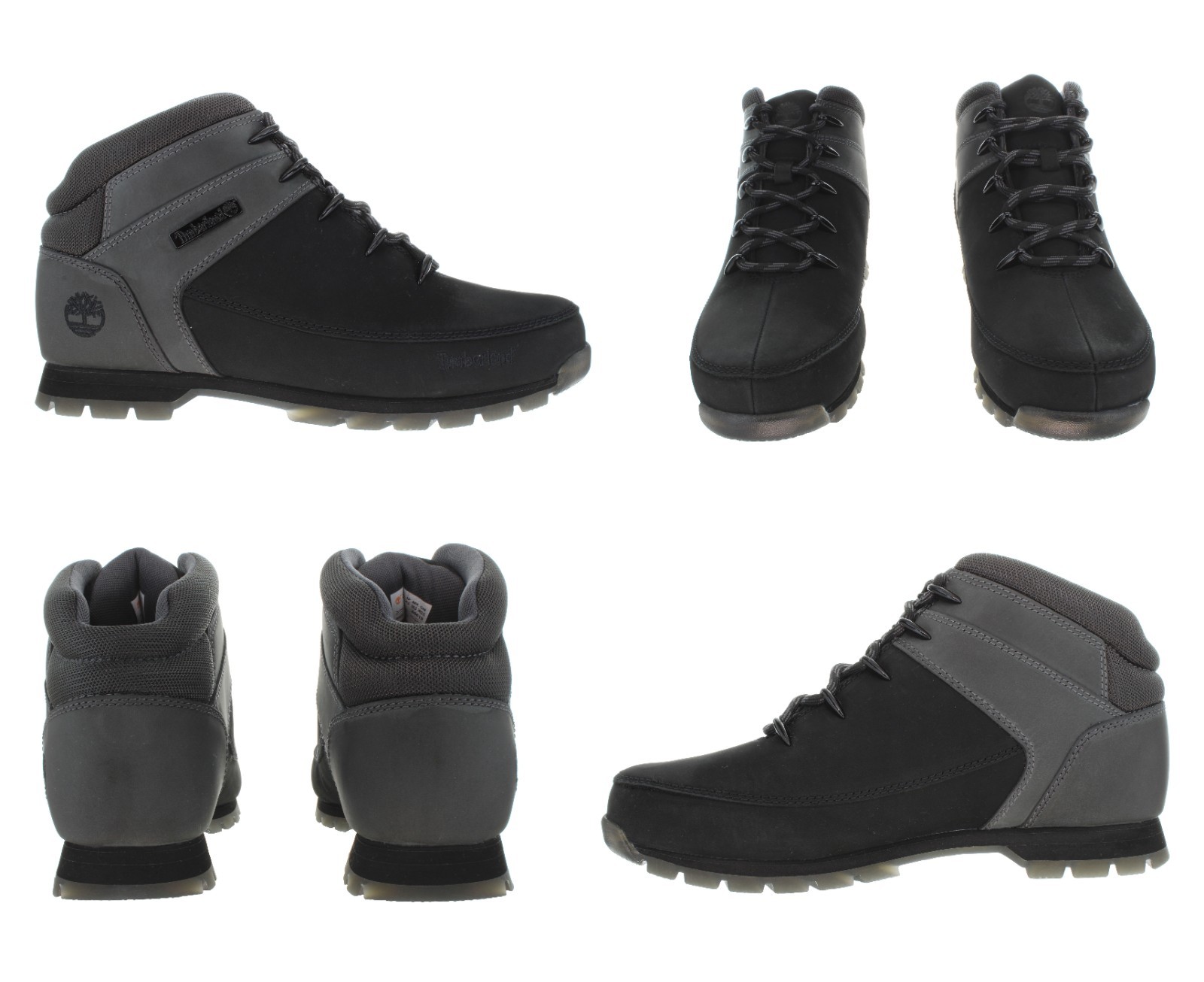 Timberland Men's EURO SPRINT MID Black - Grey Hiking Boots Multiple Size NEW