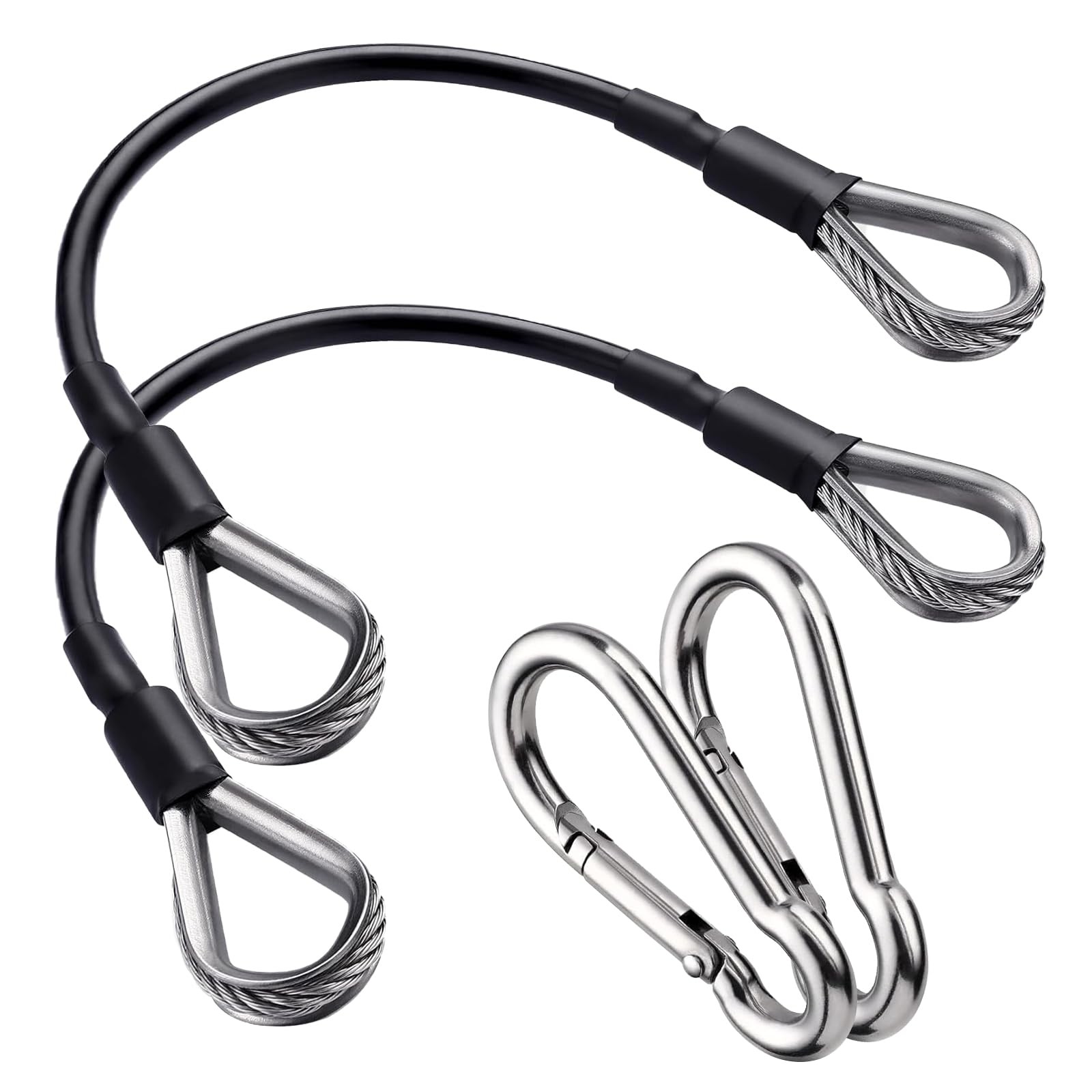 2PCS Gym Cable Extension Attachments  Heavy Duty 5mm Steel Wire Rope