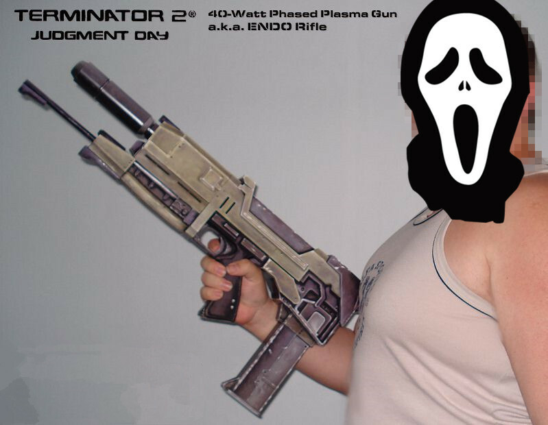1:1 Scale Terminator 2 40-watt Phased Plasma Gun ENDO Rifle Paper Craft Model
