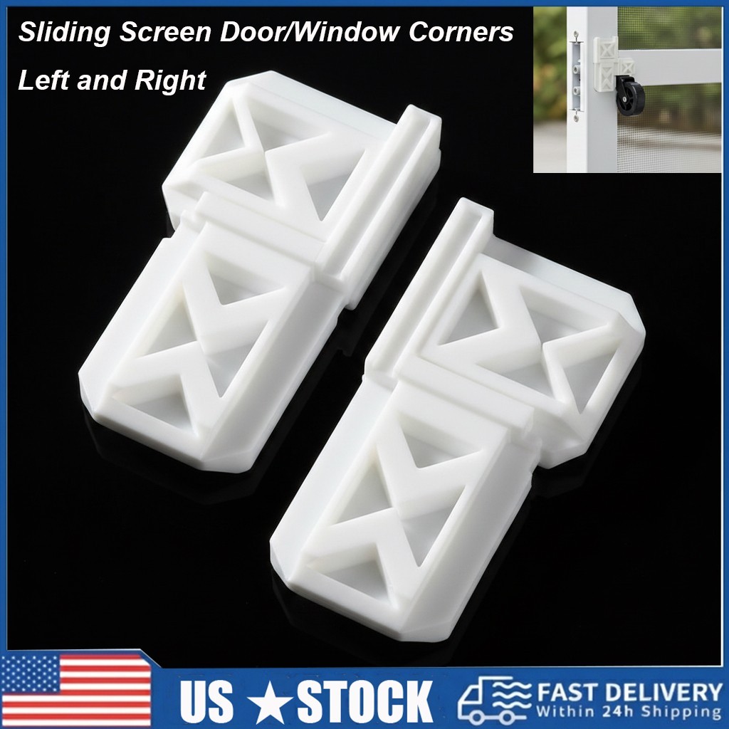 Sliding Screen Door Corner Inserts White Left & Right Replacement Frame Repair