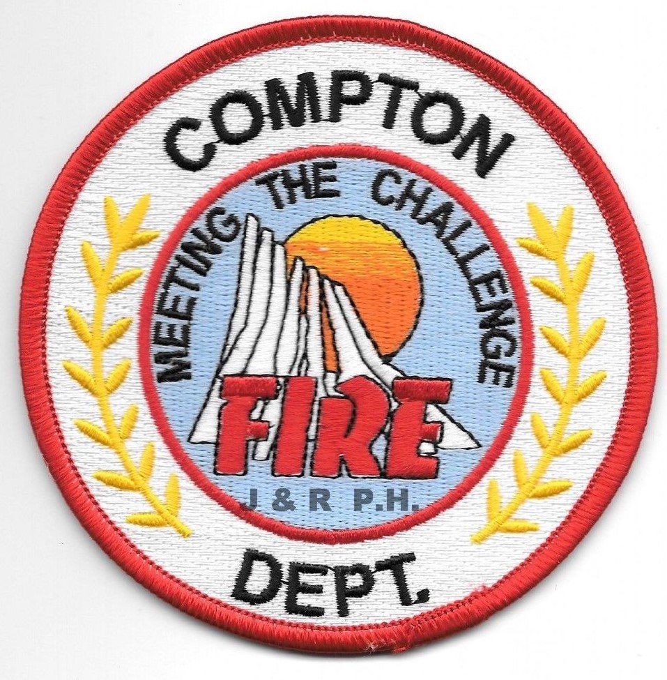 Compton  Fire Dept., California  (4" round size)  fire patch