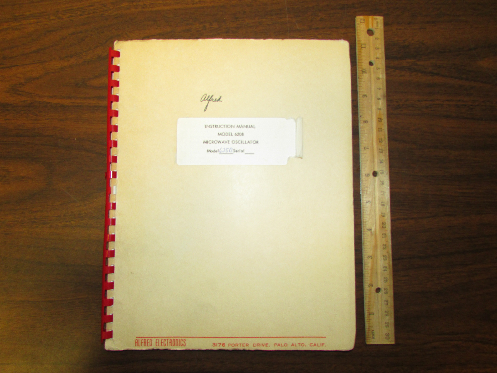Alfred Electronics Manual 620B 620BK BWO Microwave Oscillator