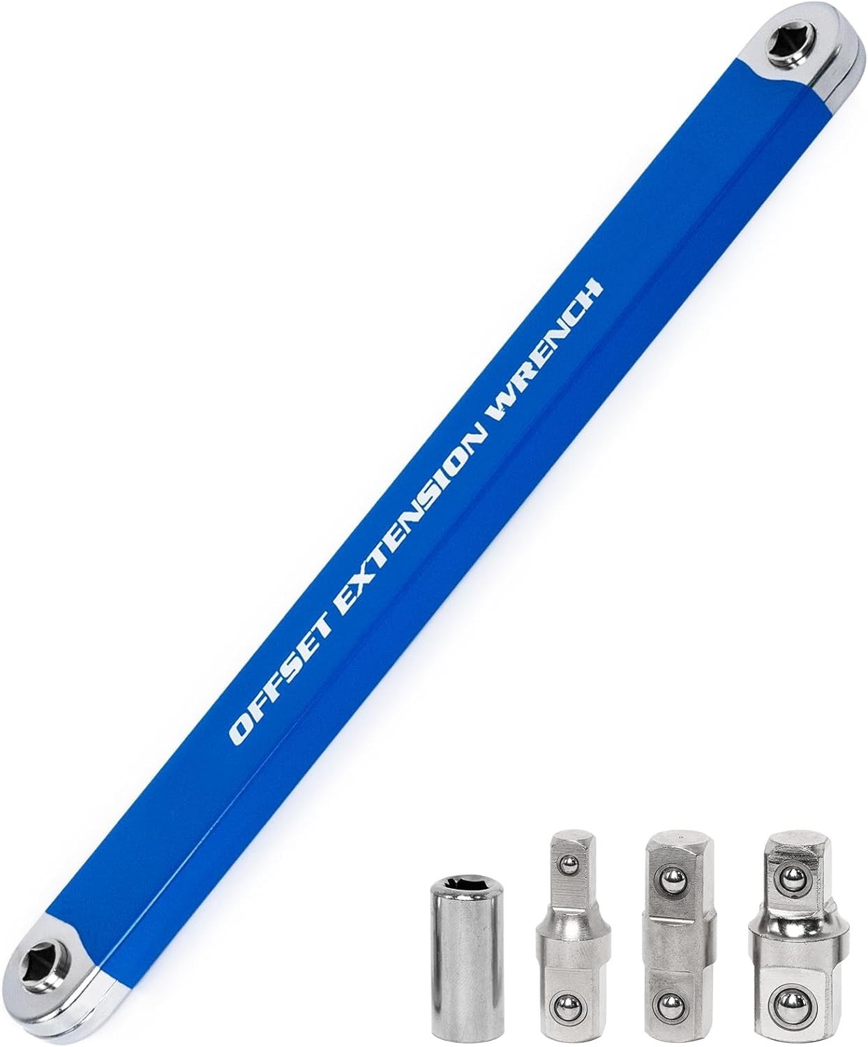Impact Ready Offset Extension Wrench, Tight Reach Wrench Set, Blue