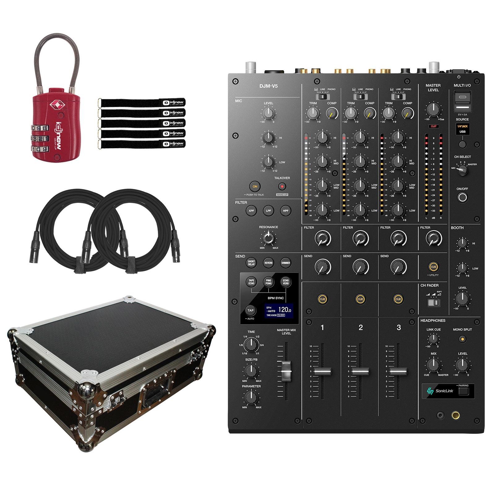 AlphaTheta DJM-V5 Compact 3-Channel DJ Mixer w Built-in Effects w Case