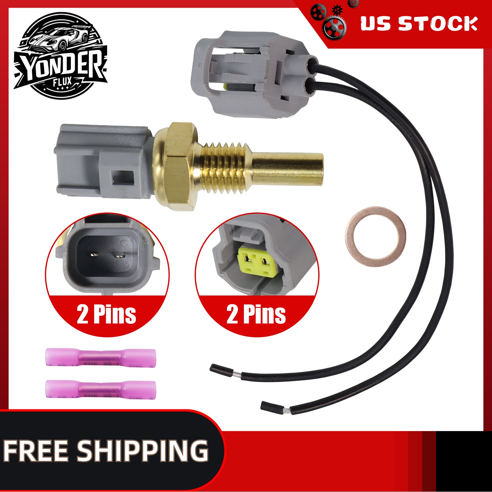 Coolant Water Temperature Temp Sensor Connector Pigtail for 1998-2010 Toyota