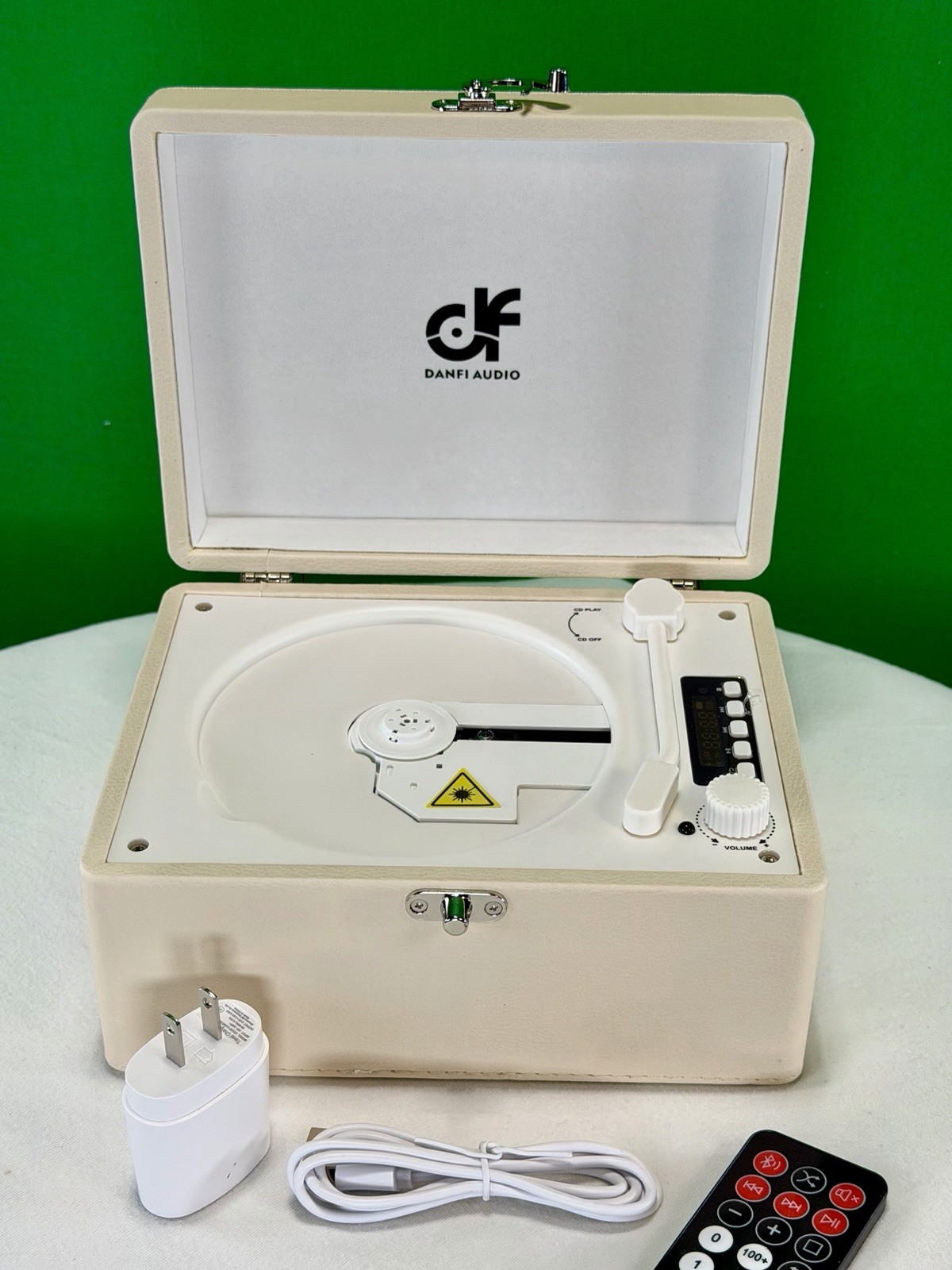 Danfi Audio Locking CD Player Storage Box w Remote Speaker USB New No Box
