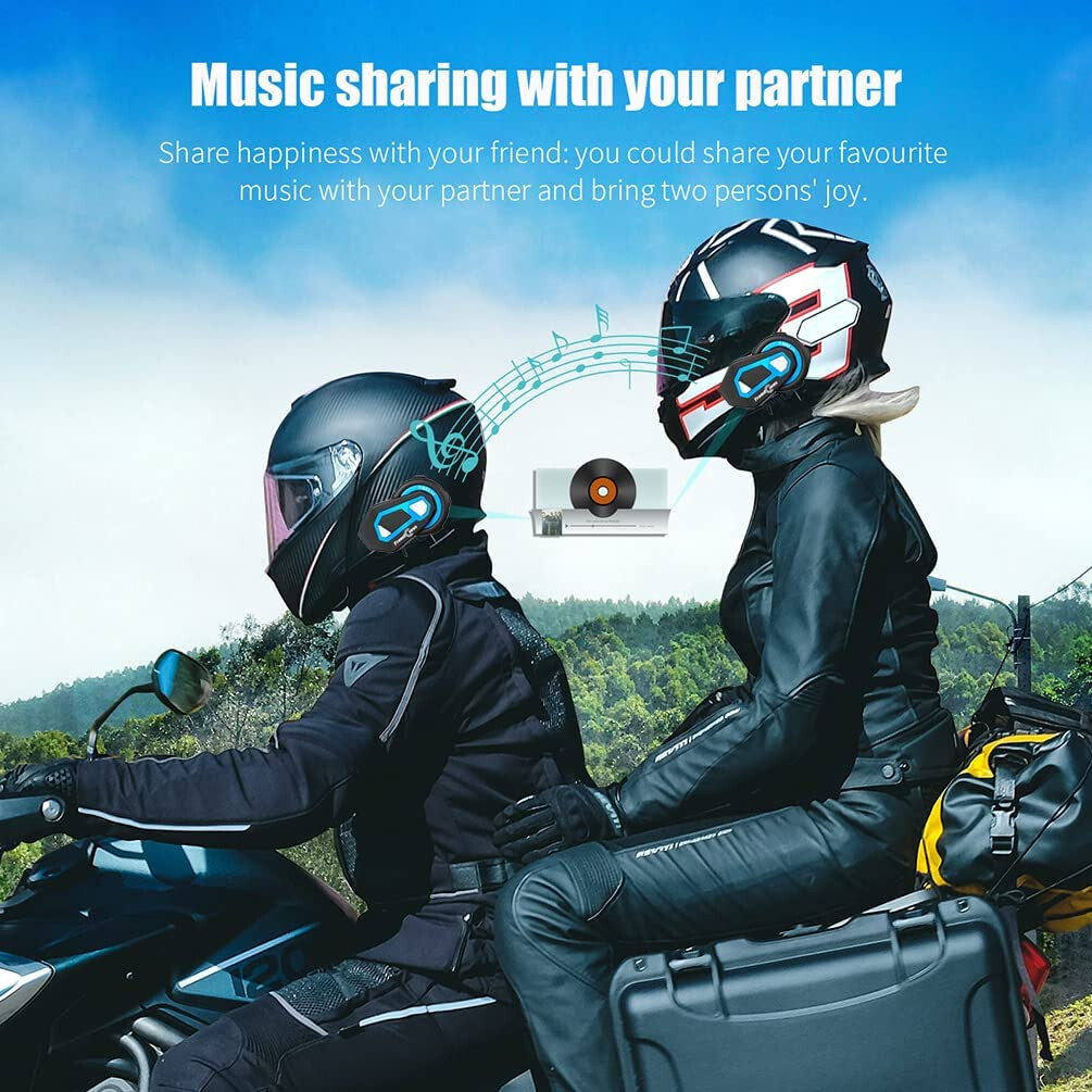 Helmet Bluetooth Intercom Headset Communication Systems Kit Group Intercoms FM