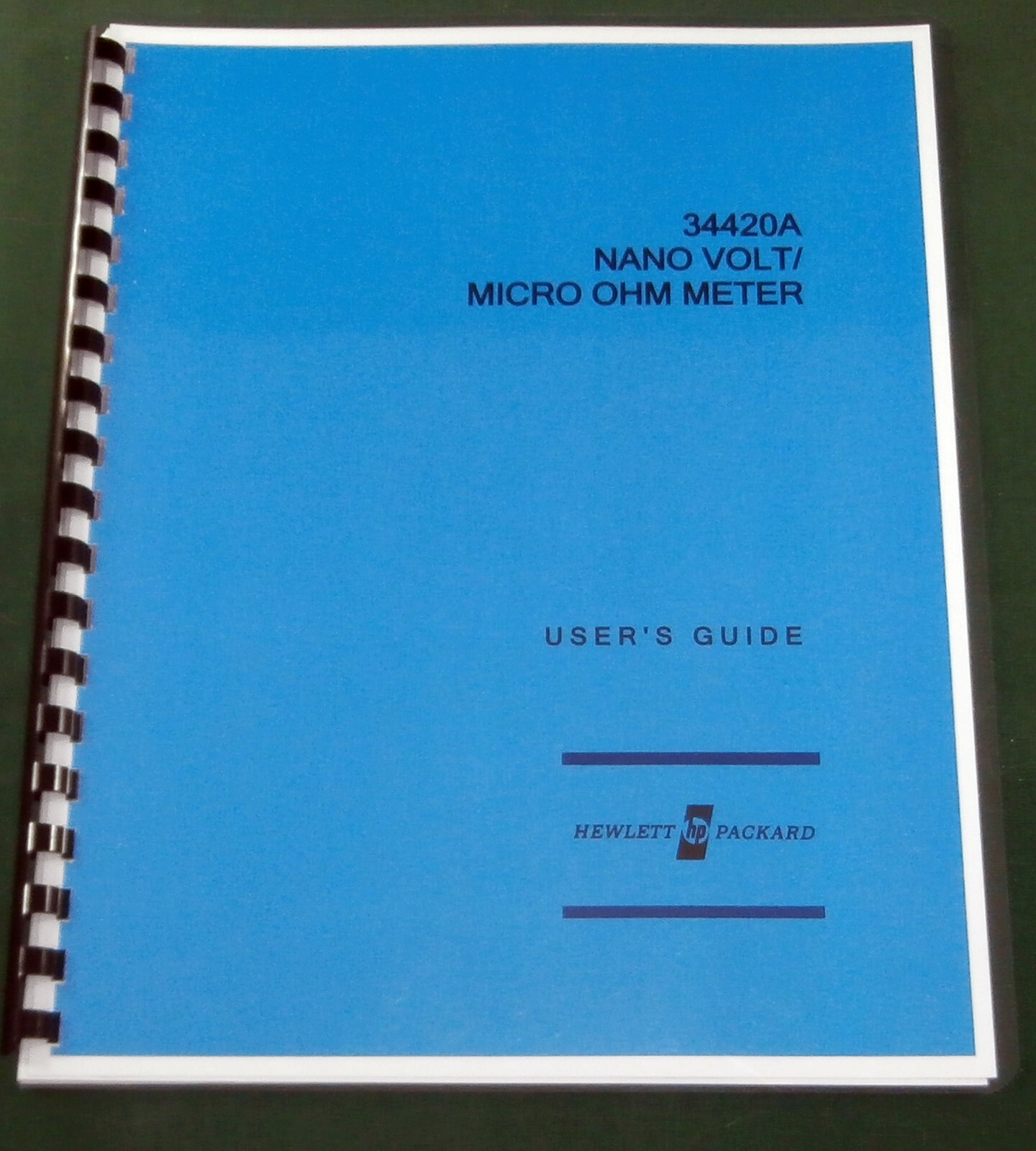 HP 34420A User's Guide: Comb Bound & Protective Covers
