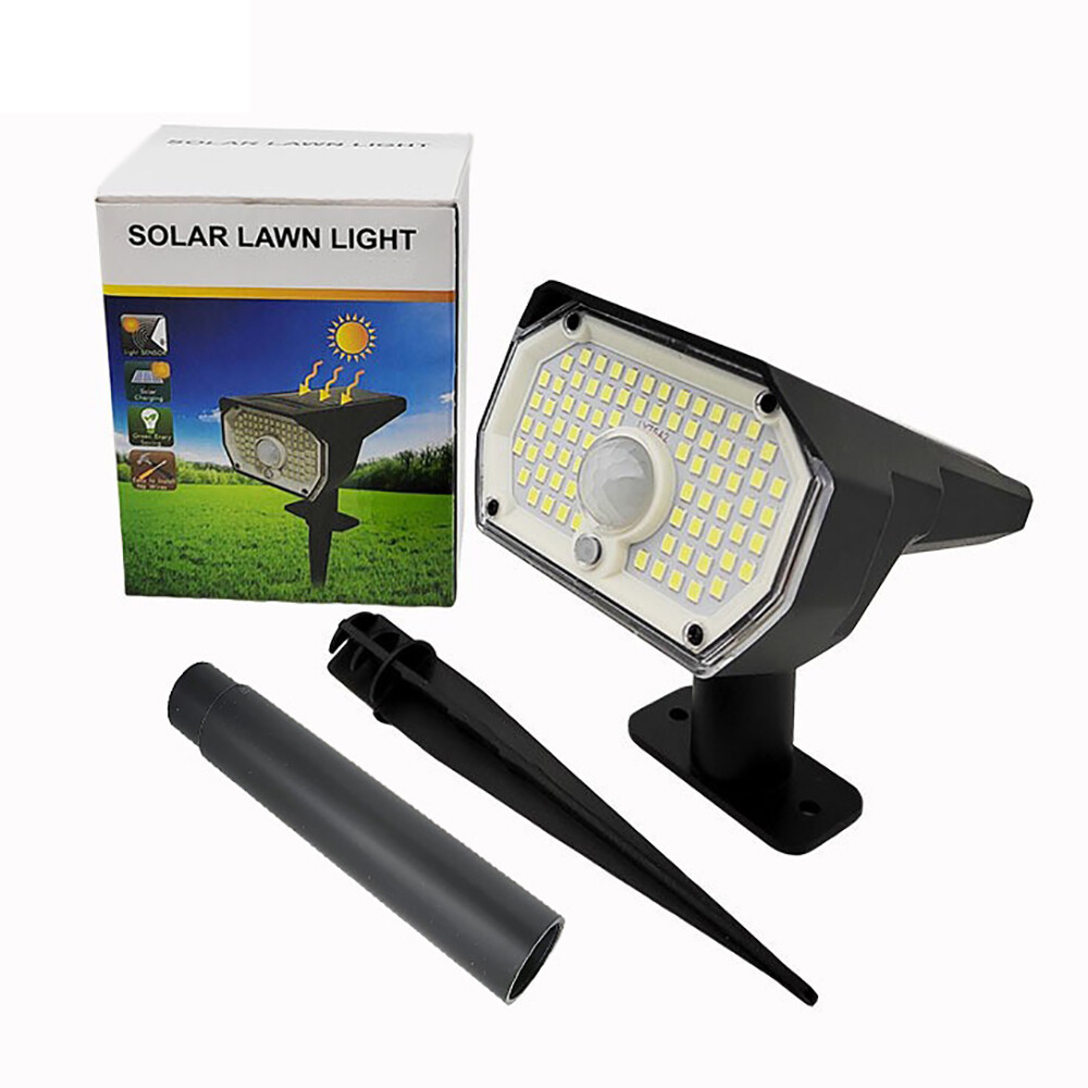 76 LEDs Solar Spotlights Landscape Garden Pathway Motion Sensor Lights - White