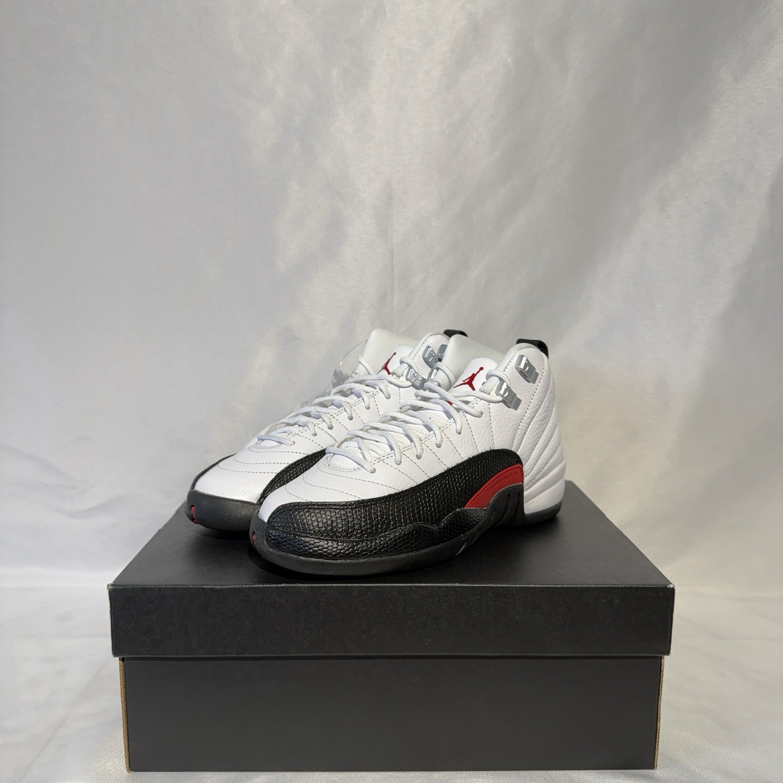 Nike Air Jordan 12 Retro Taxi Flip (GS) White-Gym Red-Black Sz 4Y [153265-162]