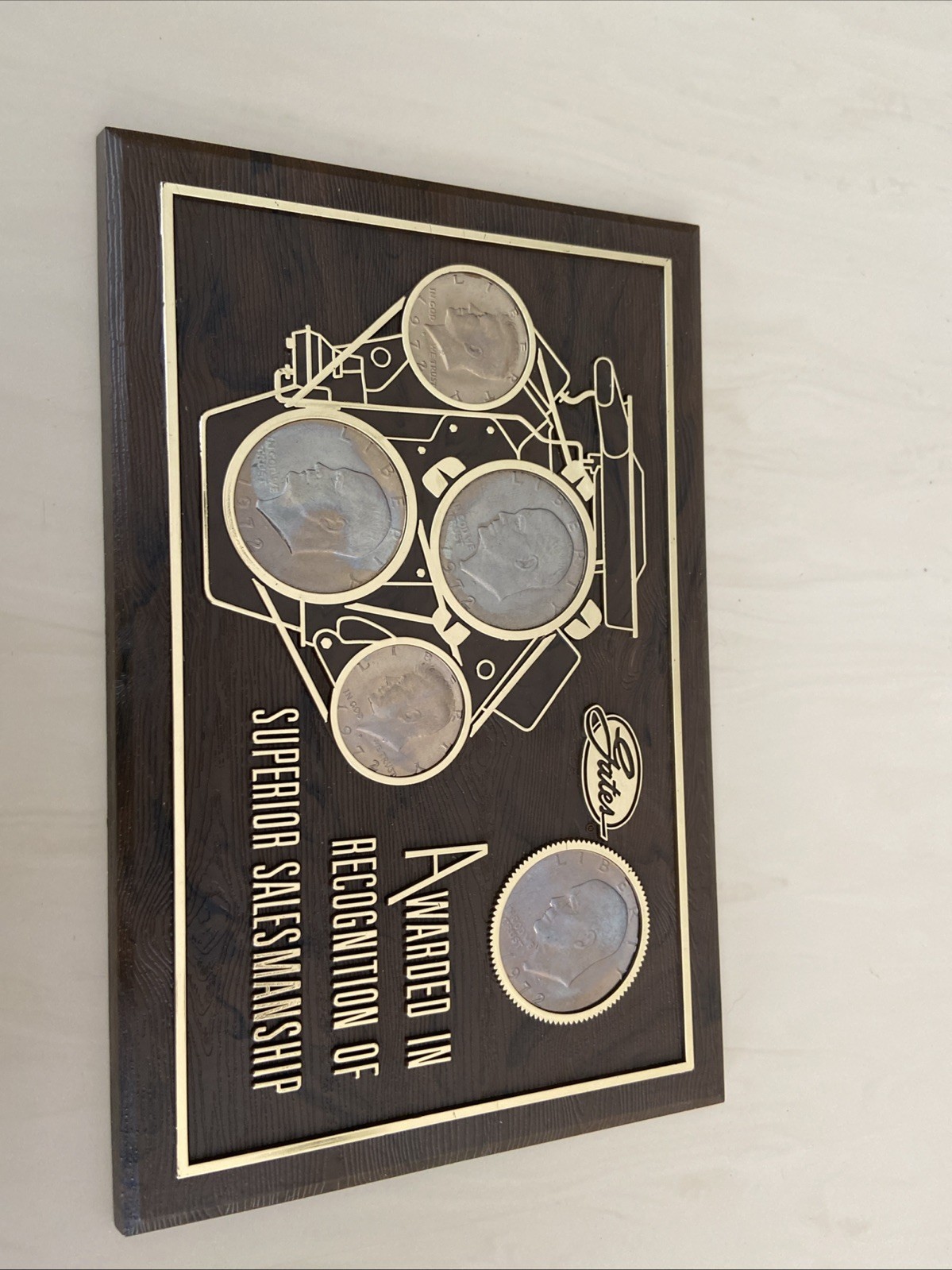 Gates Awarded Recognition Of Superior Salesmanship 1972