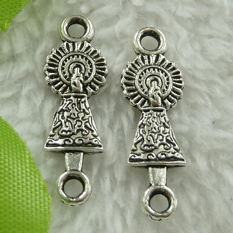 Free Ship 280 pcs tibet silver Jesus connectors 28x9mm B2800
