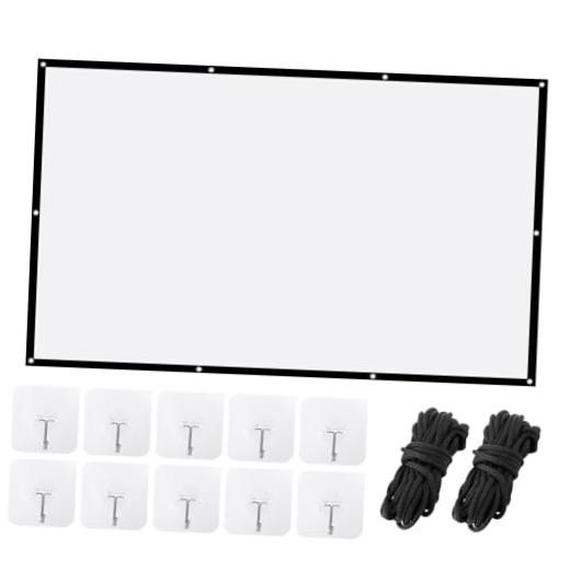 Projector Screen, White Projector Screen, 16:9 No Crease Home 60 inch Thickened