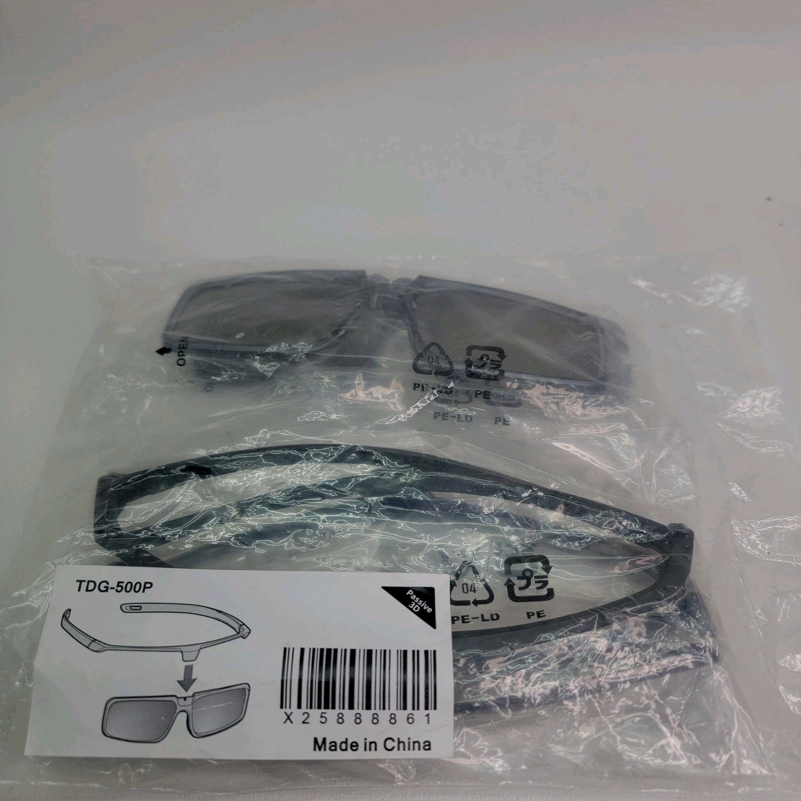 SONY Genuine Original TDG-500P Passive 3D Glasses / 2 Pair / New