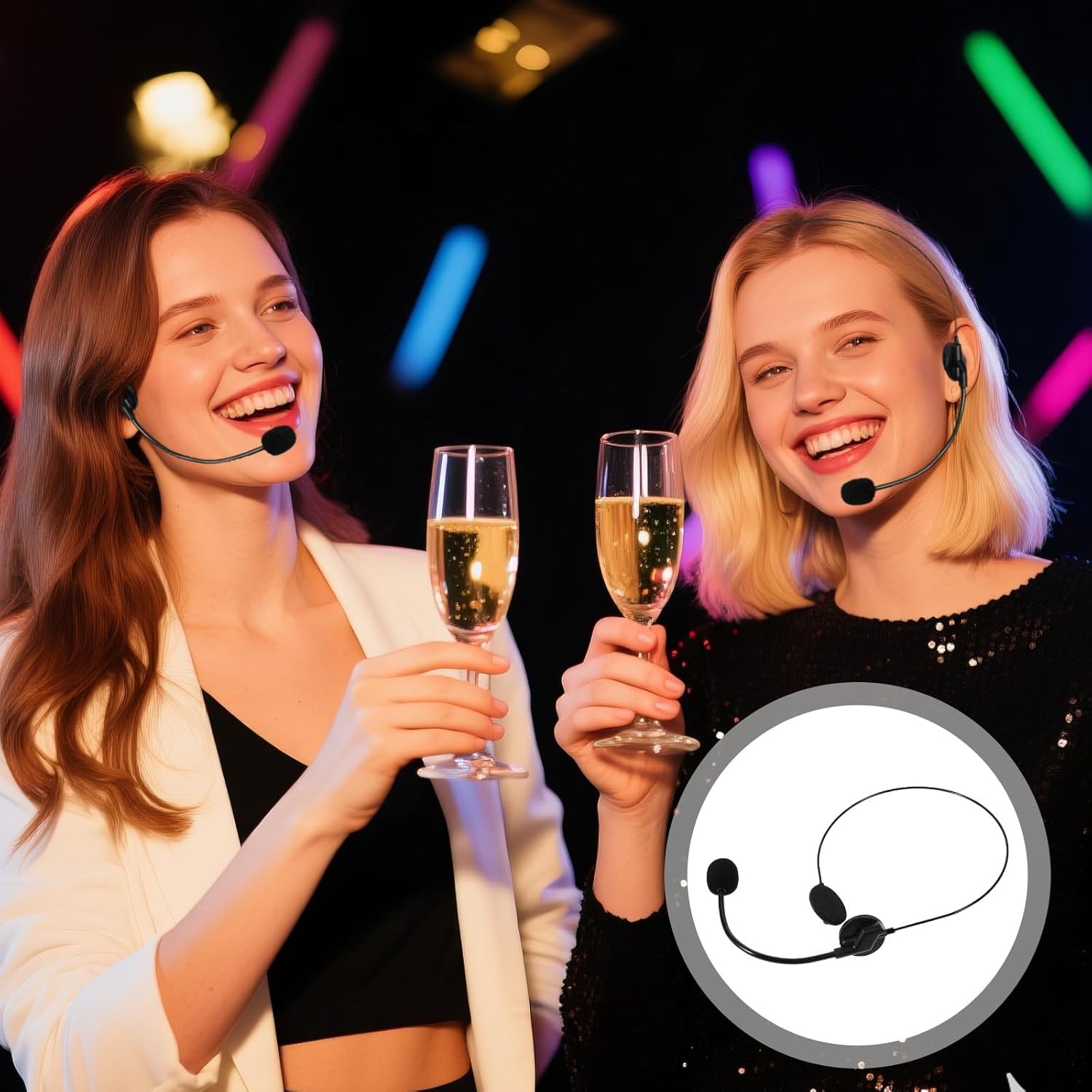 Fake Microphone Headset Costume Prop Head Star Headphone...