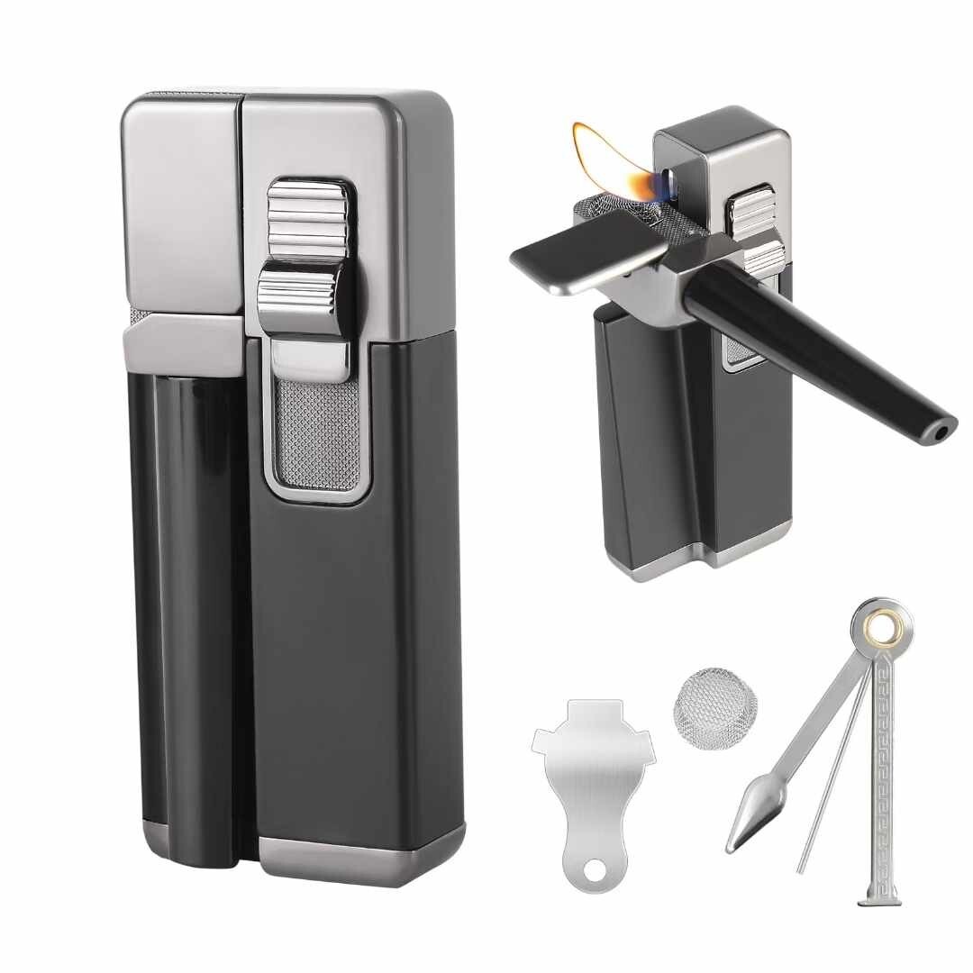 2025 Portable Metal Lighter /Pipe Foldable Smoking Multi-Functional Design 2in1