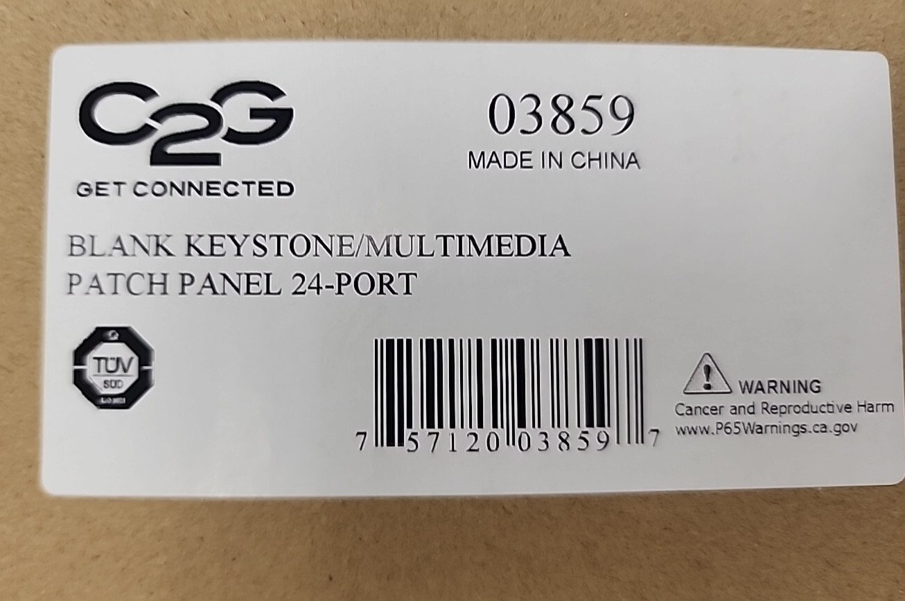 C2G 3859, Blank Keystone/Multimedia 24-Port 2U Patch Panel