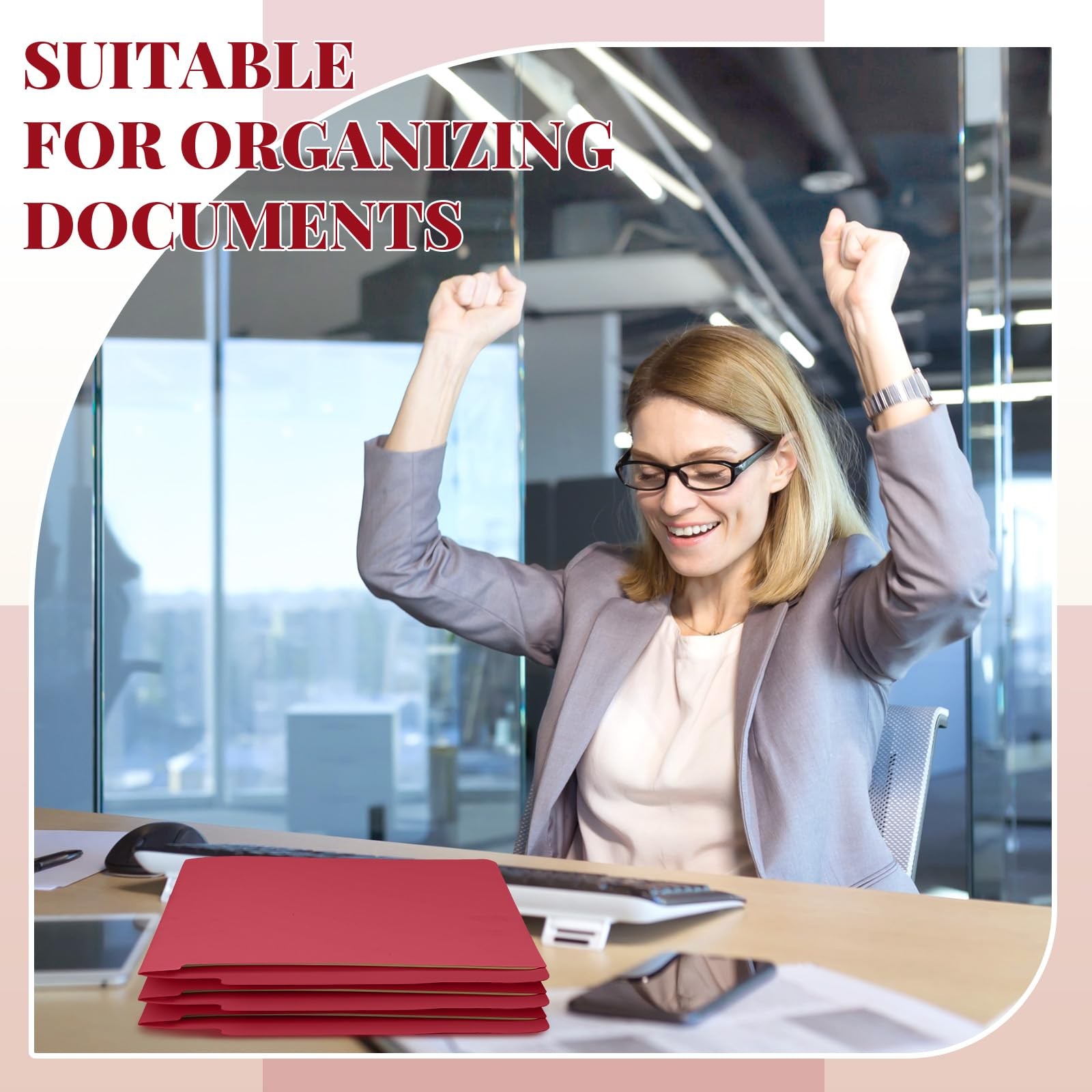 24 Pack Large Classification Folders, 1 Divider Pressboard File Folder with F...