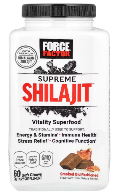Force Factor Supreme SHILJIT Vitality Superfood Smoked Old Fashion-60 Soft Chews