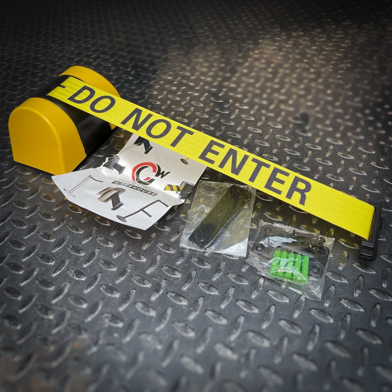Crowd Control Warehouse 15-Foot Magnetic Retractable Belt Barrier