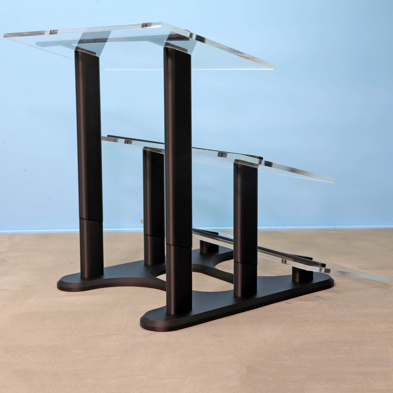 1:18 Scale Acrylic Display Stand for Diecast Model Cars, 3 Tier Shelf Black