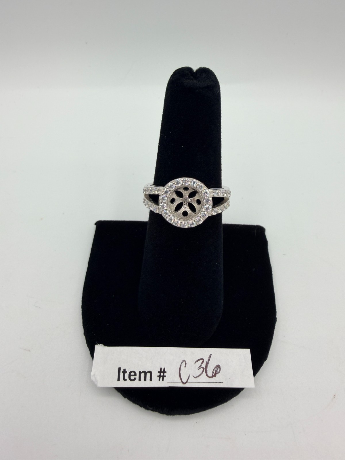 925 Sterling Silver DIY Blank Semi Setting Ring Mount Jewelry Making C36