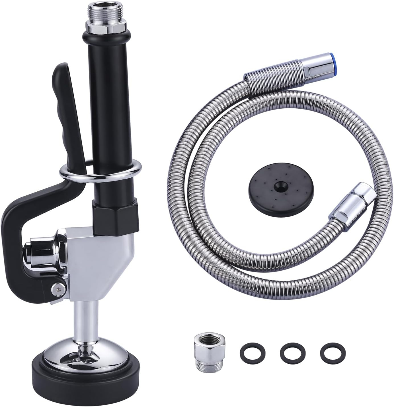 Commercial Sink Sprayer Valve with Hose:  45" Flexible Stainless Steel Commercia