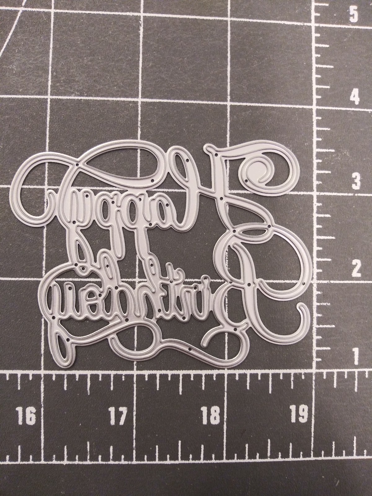 Universal Die Cut Tool Thin Metal Emboss Happy Birthday Card Title cupcake toppe