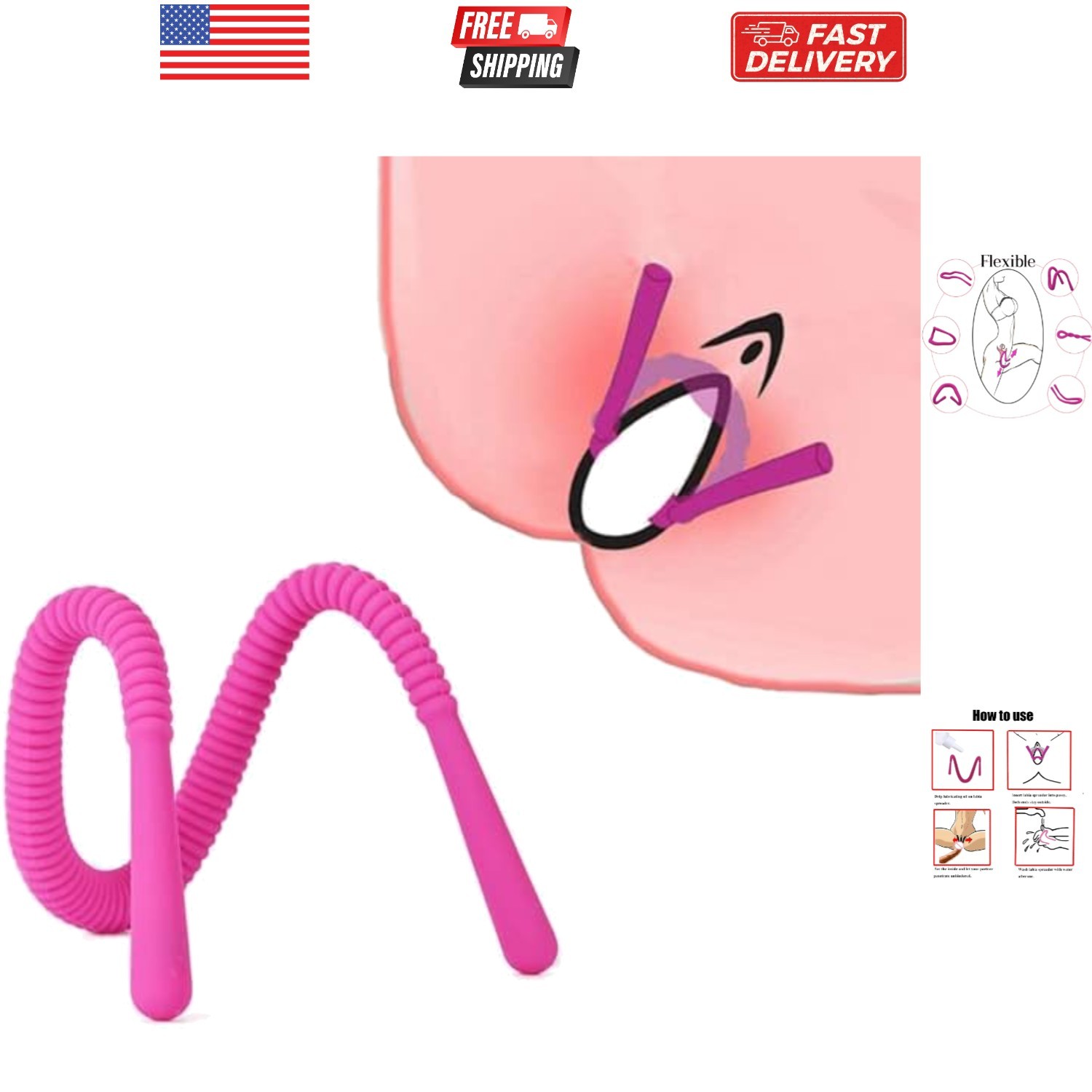 Silicone Labia Spreader, Vaginal Spreader Labia Expander Dilator Self Check T...
