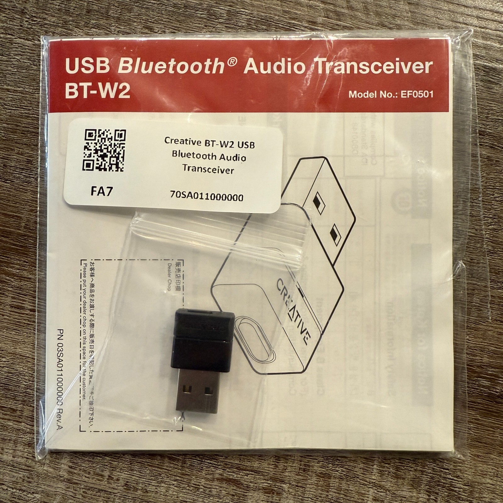 Creative BT-W2 USB Bluetooth Audio Transceiver for PC/Mac, PS4, PS5 & Switch