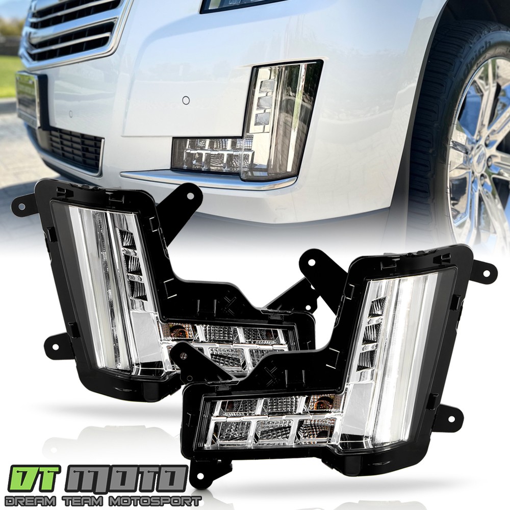 For 2015-2020 Cadillac Escalade w/ Crash Brake LED Fog Lights Signal Lamps Pair