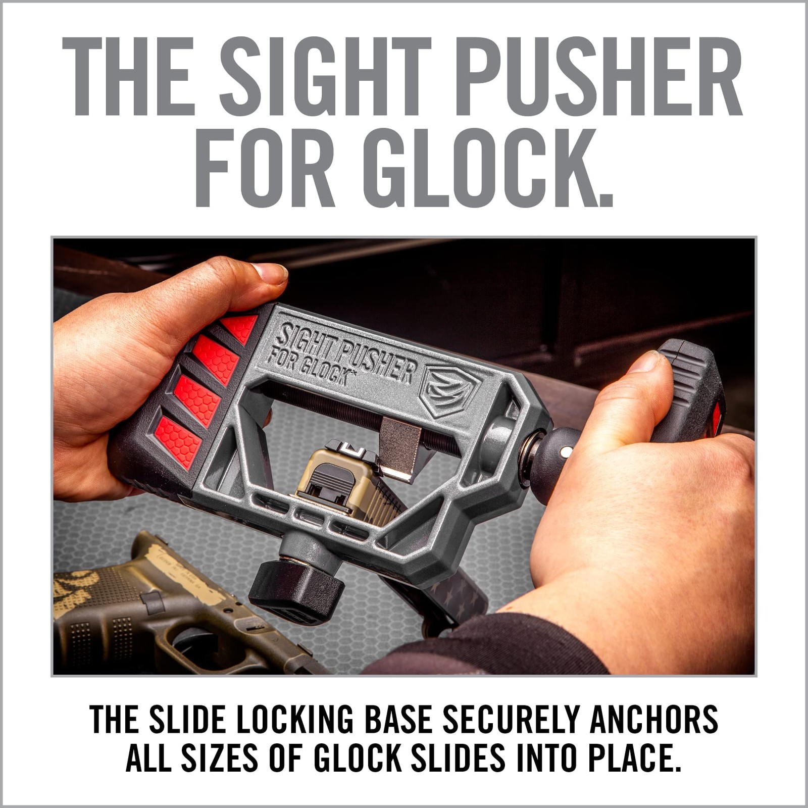 Real Avid Universal Glock Sight Pusher Tool - Front & Rear Dovetail Installation