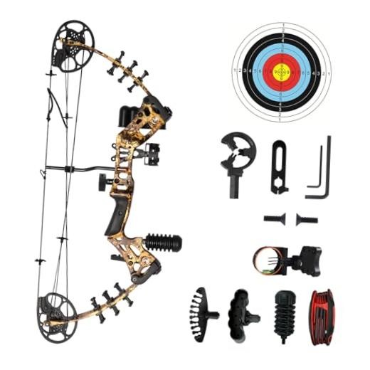 Youth Compound Bow Set 15-45 Lbs for Teens and Beginner, Snake Camo (No Arrows)
