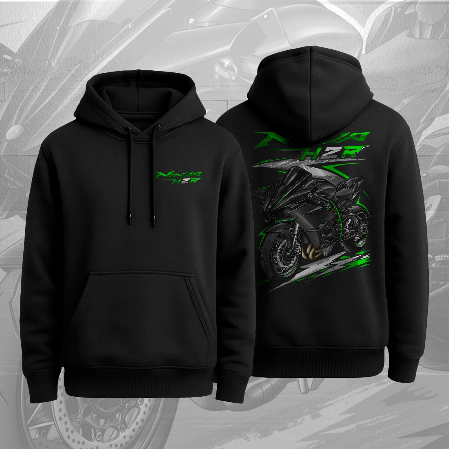 Kawasaki Ninja H2 & H2R 2015-2025 Motorcycle Hoodie for Sportbike Riders