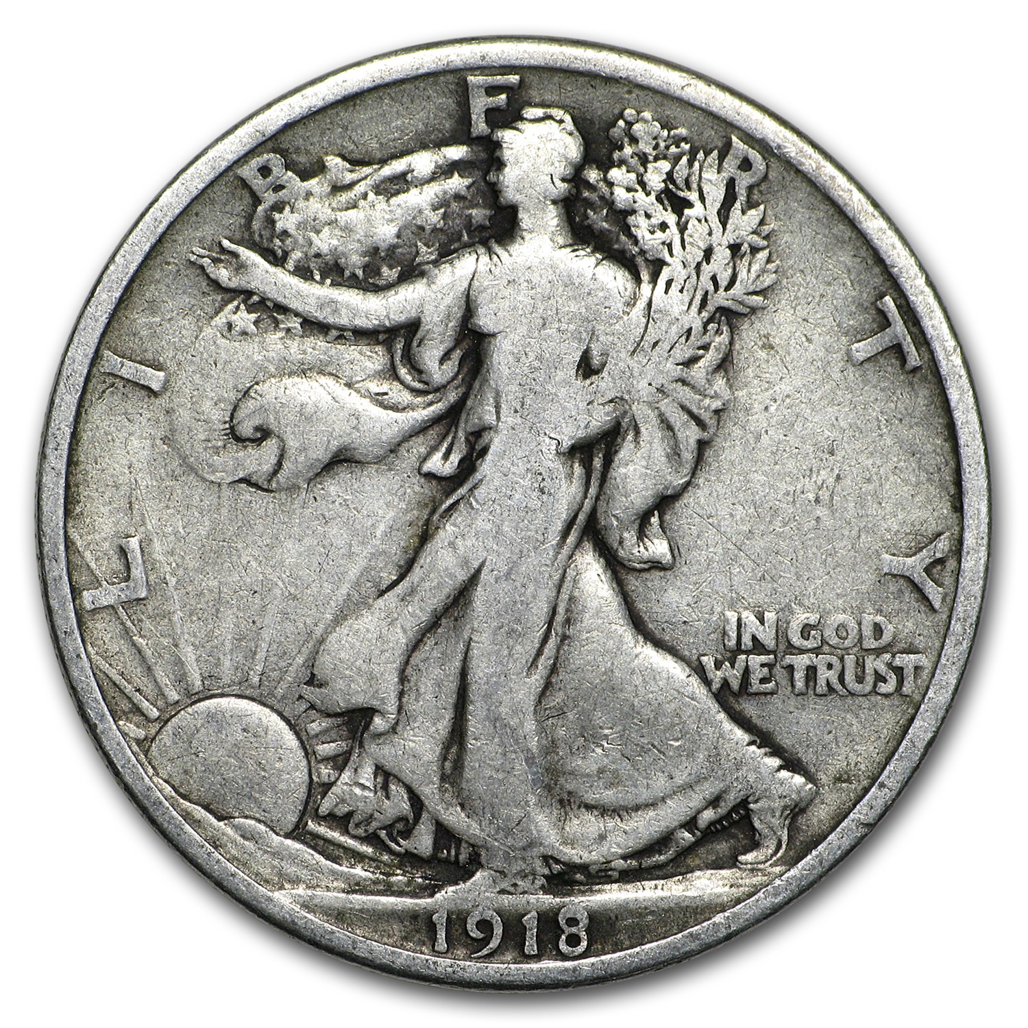 1918 Walking Liberty Half Dollar VG