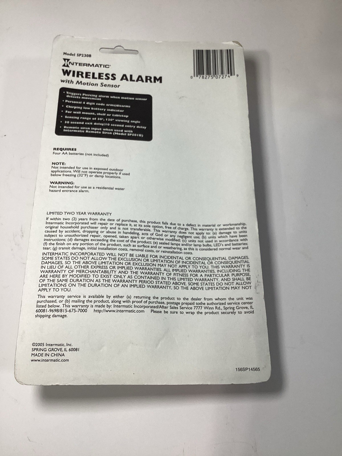 Wireless Door & Window Alarm Intermatic Brand New