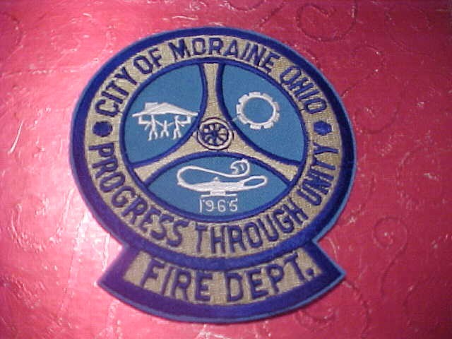 MORAINE OHIO FIRE DEPARTMENT PATCH SHOULDER SIZE UNUSED