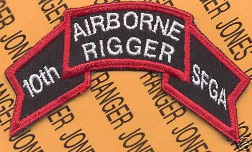 10th Special Forces Airborne Rigger SFGA scroll patch