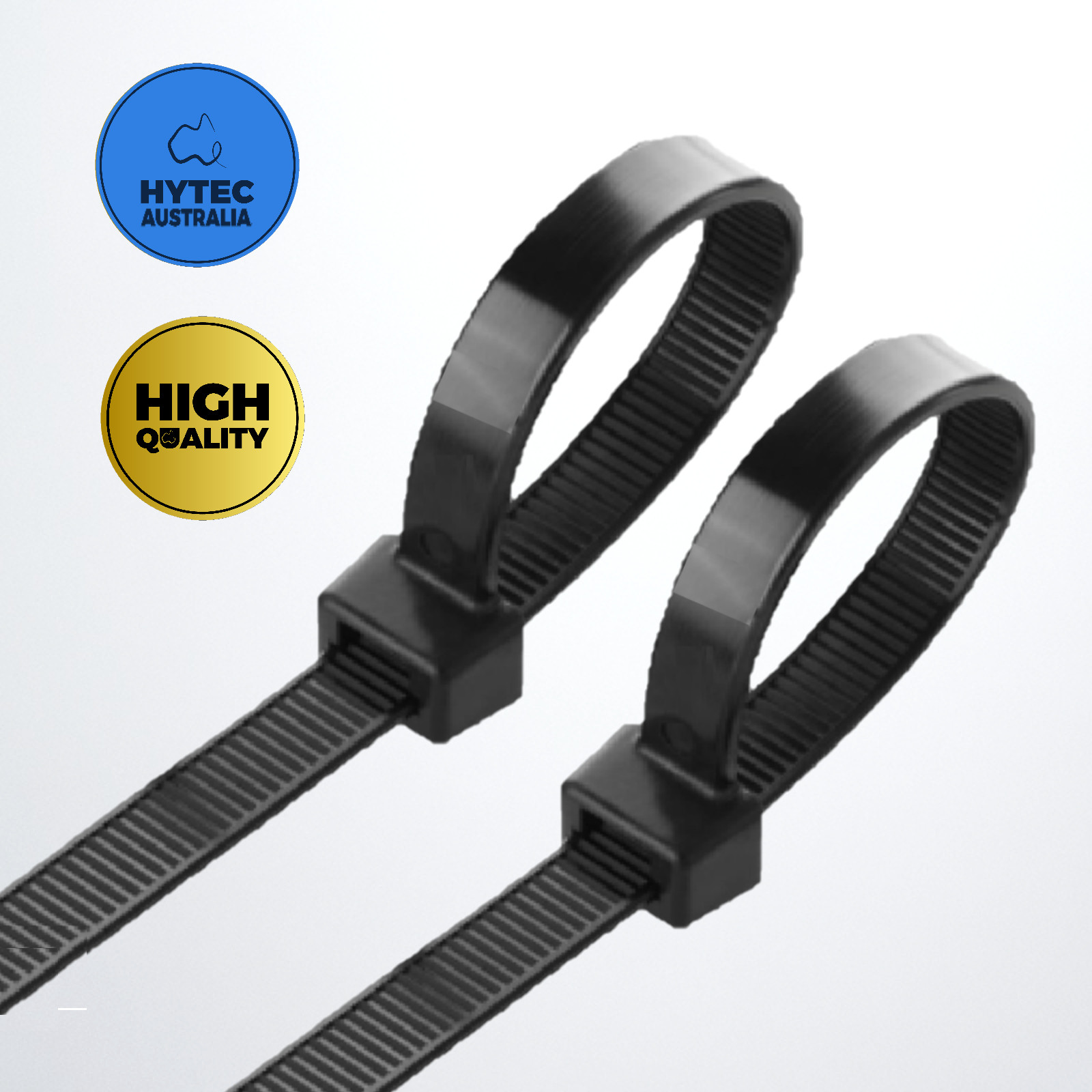 CABLE TIES 100 PK HEAVY DUTY BLACK NYLON- 50 CM LONG 8 MM WIDE FREE POST