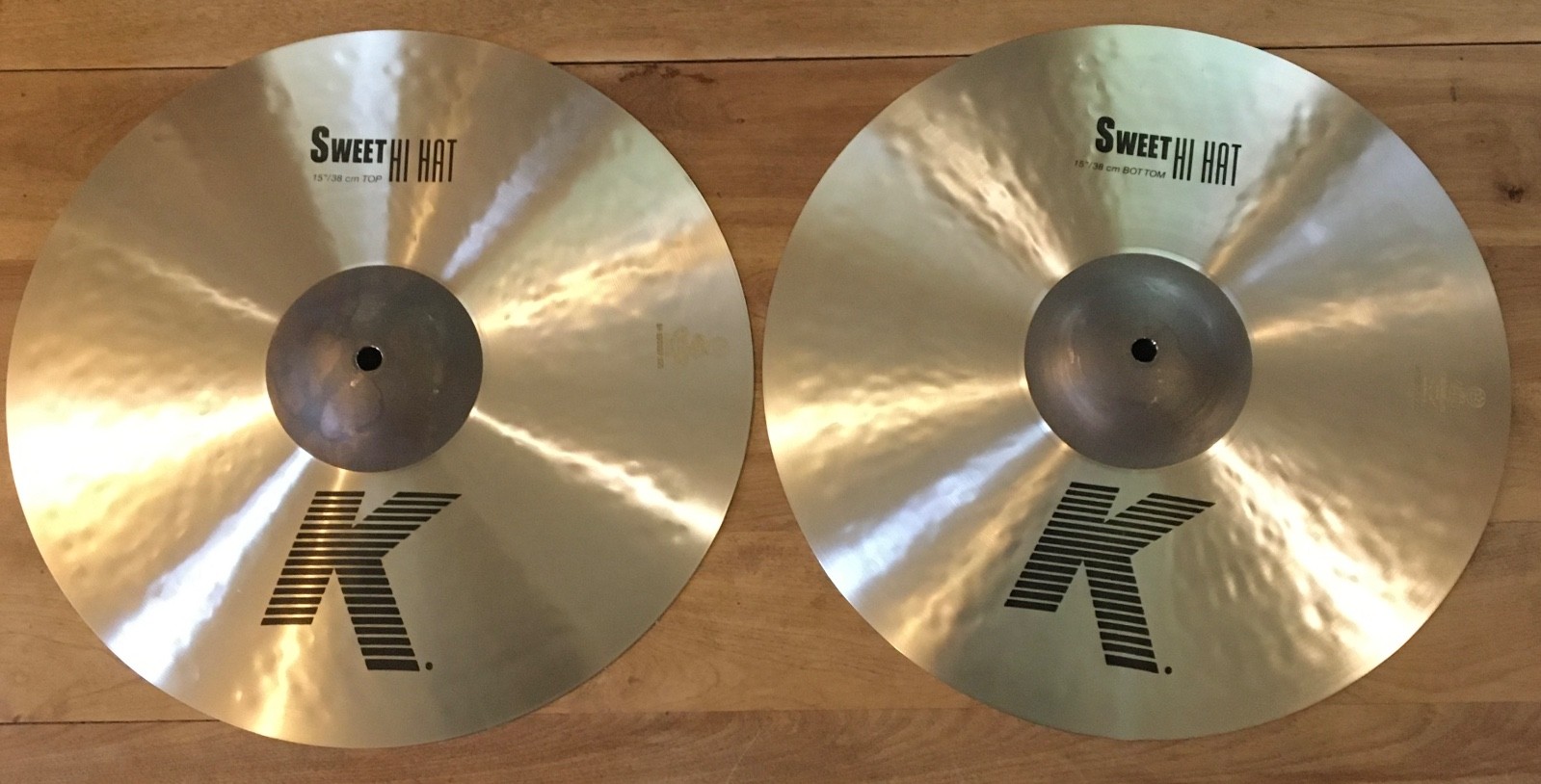 Used K Zildjian 15" Sweet Hi Hat Cymbals / Nice HiHat Cymbals / Hi Hats