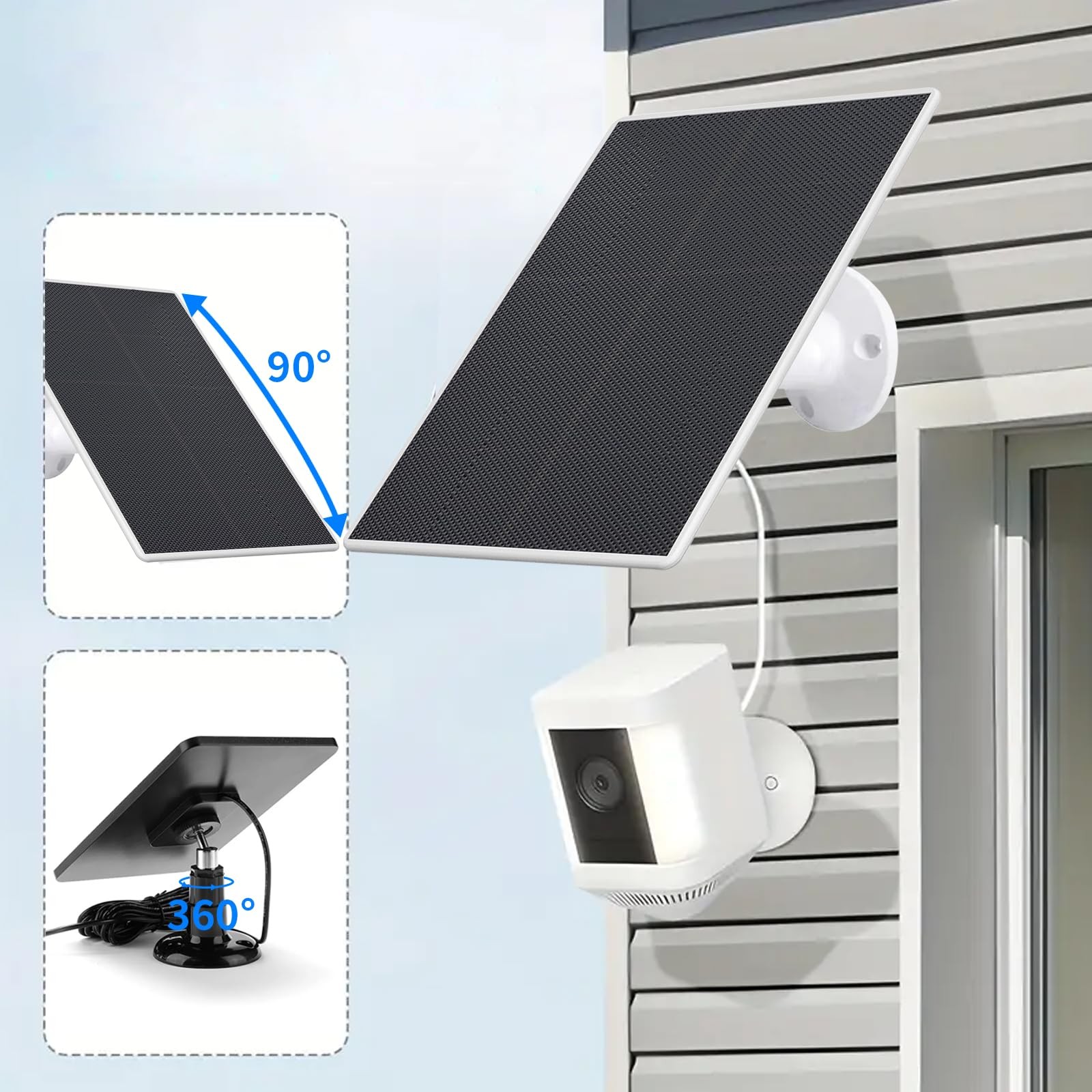 Solar Panel for Ring Camera, 4W Charger Compatible with Spotlight 1Pack