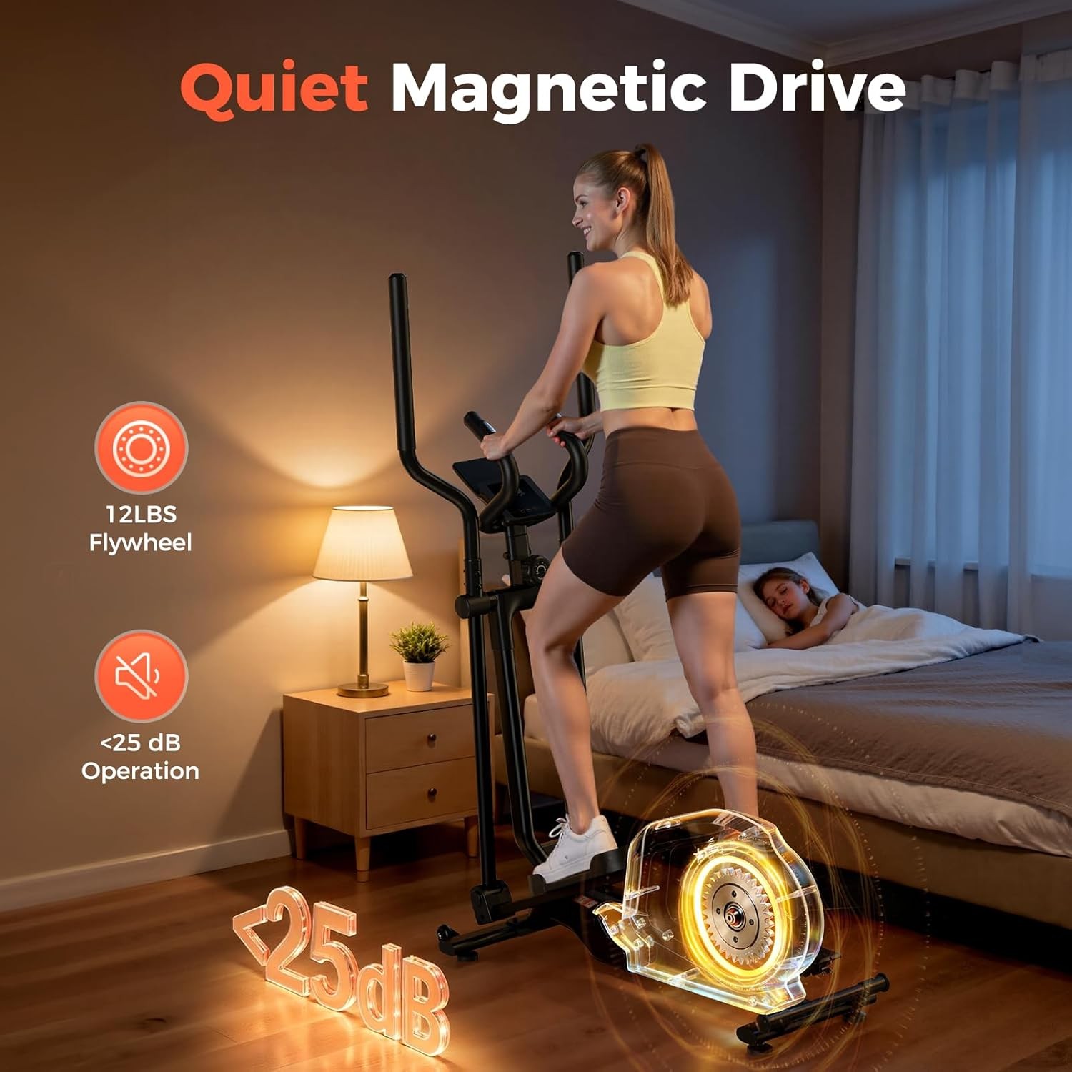 Elliptical Machine Elliptical Exercise Machine with 16-Level Resistance For Home