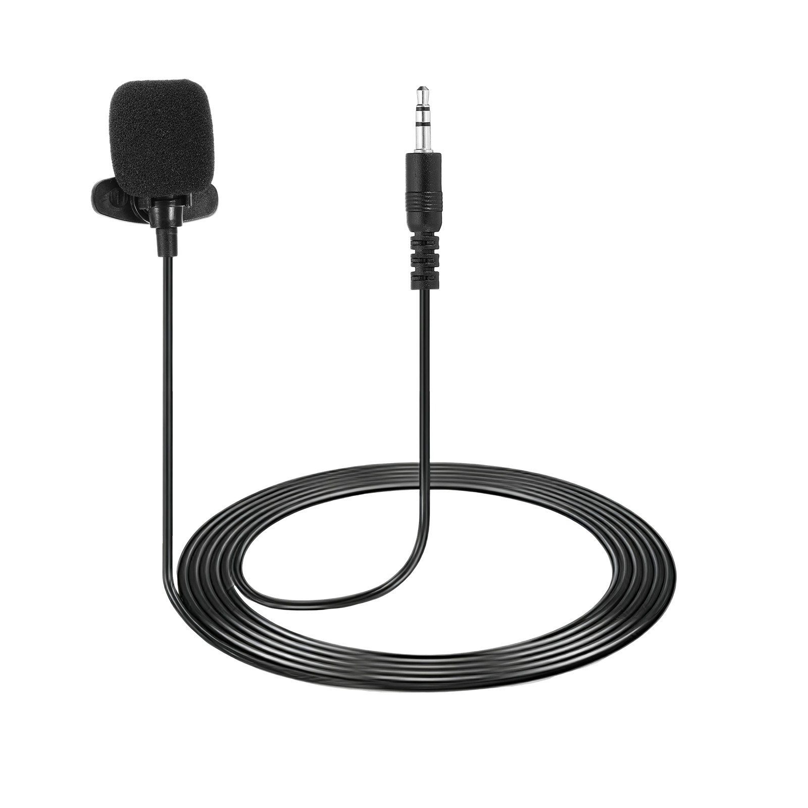 Lavalier Lapel Microphone, Straight Stereo 3-Pole, 1.5m Wired Omnidirectional