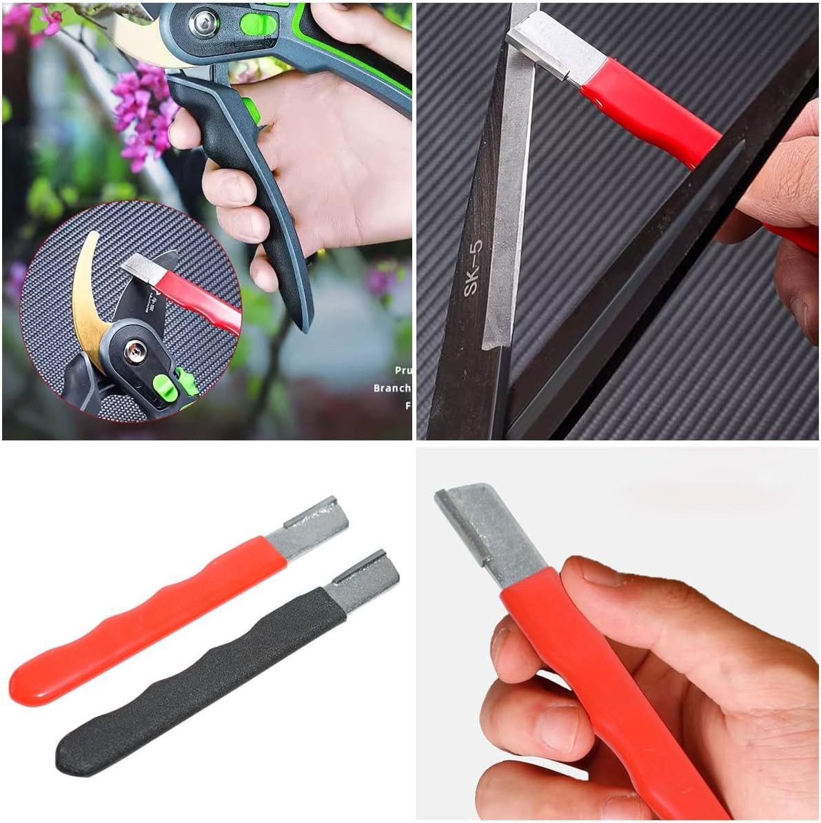 Black/red Garden Tool Sharpener QuickGardening Scissors Sharpener for Lawn Mower