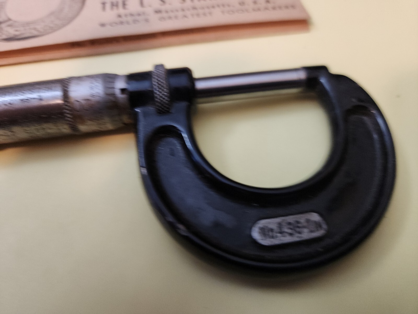 Vintage STARRETT NO.436.1 0-1 inch micrometer + Instructions + Wrench JB8A